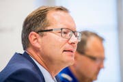 Regierungsrat Walter Schönholzer an der Pressekonferenz der Taskforce Pferdehalter K.. (Bild: Keystone)