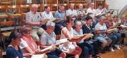 Das Ensemble während einer Probe in der Kirche St. Nikolaus in Wil. (Bild: Josef Brummer)