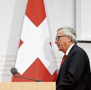 EU-Kommissionspräsident Juncker schlägt ein Schiedsgericht vor. (Bild: P. Klaunzer/ky (Bern, 23. November 2017))