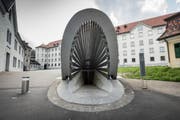 Kann wieder geschlossen werden: Das Metalltor zum Eingang des St.Galler Pfalzkellers. (Bild: Urs Bucher)