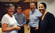 Sie diskutierten in Grabs (von links): Barbara Dürr, Sascha Schmid, Thomas Toldo und Laura Bucher. (Bild: Reto Neurauter)
