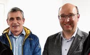 Gemeinderat Andreas Bernold und Gemeindepräsident Beat Tinner wünschten der Bevölkerung alles Gute und Gesundheit im neuen Jahr.