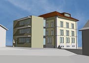 Modell des geplanten Anbaus an der Rückseite des Hauses. (Bild: pd)