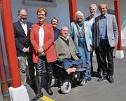 Ja zum Asylgesetz: Hermann Hess, Edith Graf-Litscher, Barbara Kern, Christian Lohr, Regula Streckeisen, Robert Meyer, Kurt Egger. (Bild: Silvan Meile)