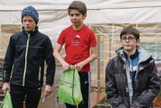Werdenberger auf dem Podest: Marco Zanolari wird Dritter, Deny Vetsch ist Sieger der U14 (von rechts). (Bilder: pd)