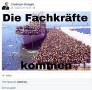 Aufgrund dieses Bildes wurde die Facebook-Seite des SVP-Politikers Christoh Mörgeli gesperrt. (Bild: PD)