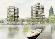 Das HRS-Projekt «Riva» auf der Metropol-Parzelle: Gemäss den beiden Ortsbildkommissionsmitgliedern ist es nicht bewilligungsfähig. (Bild: pd)