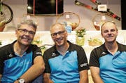 Gaben sich in Bezug auf die eigene Familie siegessicher: Jörg Brack, Röbi Meier und Reto Bühler. (Bilder: Chris Marty)