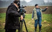 Dreharbeiten für Ergötzliches: Thomas Götz und Daniel Felix proben fürs Programm. (Bild: Reto Martin)