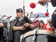 Die fünften Appowila Highland Games versanken am 2. September 2017 im anhaltenden Regen. Der Anlass schloss deshalb mit einem Verlust von 40'000 Franken. (Bild: Hanspeter Schiess)