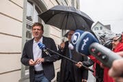 Jan Ullrich bei seiner Ankunft zur Gerichtsverhandlung im Rathaus Weinfelden. (Bild: Thi My Lien Nguyen)