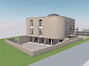Eine Visualisierung der geplanten Moschee der Islamischen Gemeinschaft Frauenfeld an der Gewerbestrasse. (Bild: PD)