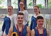 SM-Teilnehmer: Jana Graber, Katja Lummer, Leila Graber (hinten von links), Dominik Nadig sowie Jonas Vetsch (vorne von links). (Bilder: PD)