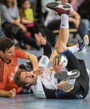 Gossaus Captain Gabriel Würth (rechts) sagt vor der heutigen Partie: «Wir müssen Zürich früh den Schneid abkaufen.» (Bild: Benjamin Manser)