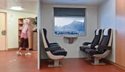 Moderne Pflege von Dementen: Virtuelle Zugfahrt zur Anregung der Sinne. (Bild: ky/Gaëtan Bally)