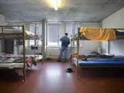 Unterkunft für Asylberwerber in Empfangszentrum. (Bild: Keystone)