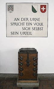 Die Wahlurne im Stadthaus. (Bild: Manuel Nagel)