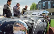 Ein 57-jähriger Triumph wird zum Blickfang an der diesjährigen Energy Tour. (Bild: Christoph Heer)