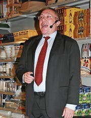 Albert Baumann, Unternehmensleiter der Micarna AG, referierte in Zuzwil. (Bild: Florian Beer)