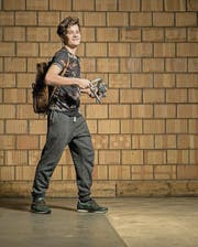 Remo Traber verkörpert im Musical «Mein Name ist Eugen» mit Bäschteli eine der vier Lausbuben-Hauptrollen. (Bild: Reto Martin)