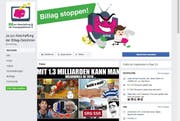 Wird künftig besser überprüft: Die Facebookseite der No-Billag Initianten. (Bild: Screenshot Facebook)