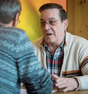 Der Präsident der Unia-Sektion Säntis-Bodensee, Peter Lenggenhager, im Gespräch. (Bild: Reto Martin)