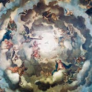 Die barocken Deckengemälde der St.Galler Stiftskirche werden die luxuriösen Roben der Designerin Guo Pei zieren. (Bild: PD)