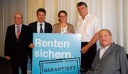 Paul Rutishauser, Hanspeter Heeb, Elisabeth Rickenbach, Jürg Schuhmacher und Christian Lohr. (Bild: Kurt Peter)