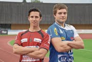 Zwei ehemalige Teamkollegen treffen nun aufeinander: Samuel Pfiffner (links) und Hans Sturzenegger. (Bild: PD)