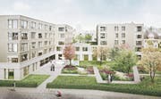 Visualisierung des Alters- und Pflegezentrums in Gossau, das für etwa 48 Millionen Franken realisiert werden soll. (Bild: Visualisierung: Gähler Architekten)