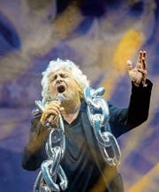 M5S-Gründer Beppe Grillo bei einer Kundgebung in Rimini. (Bild: Filippo Pruccoli/AP (23. September 2017))