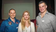 Mars-Astronaut Steve Schild, Medienpreis-Journalistin Daniela Huber, Schwinger Samuel Giger. (Bild: Andrea Stalder (Andrea Stalder))