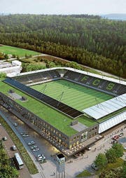Der Solarpreis 2017 ging an das Schaffhauser Stadion mit 8707 m2 Fotovoltaikfläche. (Bild: PD)