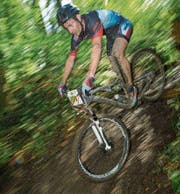 Christof Bischof vom Rorschacher Team Bischi-Bikes auf seiner Siegesfahrt bei den Fun Masters.
