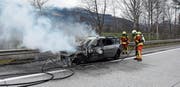 Die zuständige Feuerwehr konnte den Brand schnell löschen. (Bild: Kapo SG)