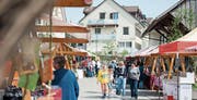 Besucher schlendern durch den Tuenbachtaler Frühlingsmarkt 2014. (Bild: Olivia Hug)