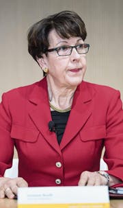 Post-Chefin Susanne Ruoff an einer Medienkonferenz in Bern. (Bild: Peter Schneider/Keystone (6. Februar 2018))