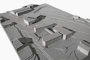 Das Kartonmodell zeigt den geplanten Sporthallen-Neubau. (Bild: PD)