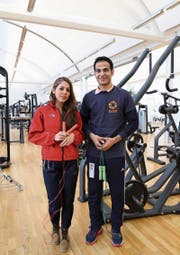 Roya Akbari und Amir Kazemi trainierten vor der Reise im Update Fitness in Rorschach. Während ihrer Zeit in der Hafenstadt besuchten sie auch eine Schulklasse und den Verein Löwenquartier. (Bild: Perrine Woodtli)