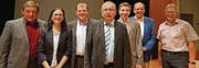 Von links: Jakob Büchler, Nationalrat, Yvonne Suter, Kandidatin, Felix Bischofberger, Kandidat, Thomas Ammann, Kandidat Stände- und Nationalrat, Raphael Mösch und Bruno Damann, beides Kandidaten. (Bild: zVg)