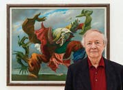 Hat die Ausstellung mitkonzipiert: Kunstexperte Werner Spies vor Max Ernsts Bild «Der Hausengel». (Bild: ky/Georgios Kefalas)