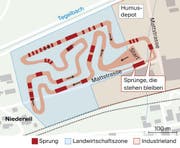 Der östliche Teil der Strecke "Schweizer Zucker" liegt auf Gachnanger Industrieland. (Bild: SGT Infografik)