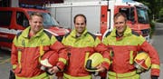 Die Feuerwehren Wartau, Sevelen und Buchs überprüfen gemeinsam ihre Strukturen. Möglicherweise arbeiten die Mannschaften von Simon Stauffacher (Wartau), Christian Hagmann (Sevelen) und Marcel Senn (Buchs) bald enger zusammen. (Bild: PD)