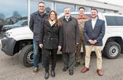 Sind bereit: Geschäftsstellenleiter Andreas Fässler, Vize-Präsidentin Melanie Zellweger, Präsident André Schlatter, Kommandant André Kurmann und Stabchef Ronny Schwendener. (Bild: PD)