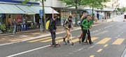 Manuel Schiesser (2. v.r.) entschied sich mit seinen Schulkollegen für das Kickboard.