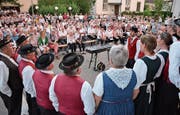 Der Jodlerklub Weinfelden bei seinem Auftritt. (Bild: Monika Wick)