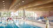So soll der bestehende Teil des Hallenbades nach der Sanierung aussehen. (Bild: pd)