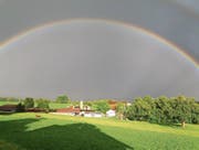 Regenbogenpracht nach dem Gewitter am Sonntagabend