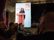SPD-Fraktionschefin Andrea Nahles spricht am politischen Aschermittwoch. (Bild: Lukas Schulze/Getty (Schwerte, 14. Februar 2018))