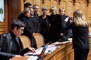 Der schwarze Tag der Frauen (Bild: Anthony Anex/Keystone)